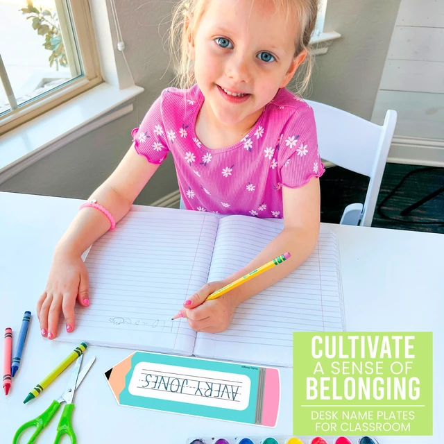 Alt view image 4 of 7 - Desk Name Tags for Classroom, 36pc Nameplate & Classroom Name Tags for Desk 9"x3" Name Plates for Classroom Decor, 1st-3rd Grade Kindergarten Preschool Must Haves, Pastel Cubby Labels Teacher Supplies