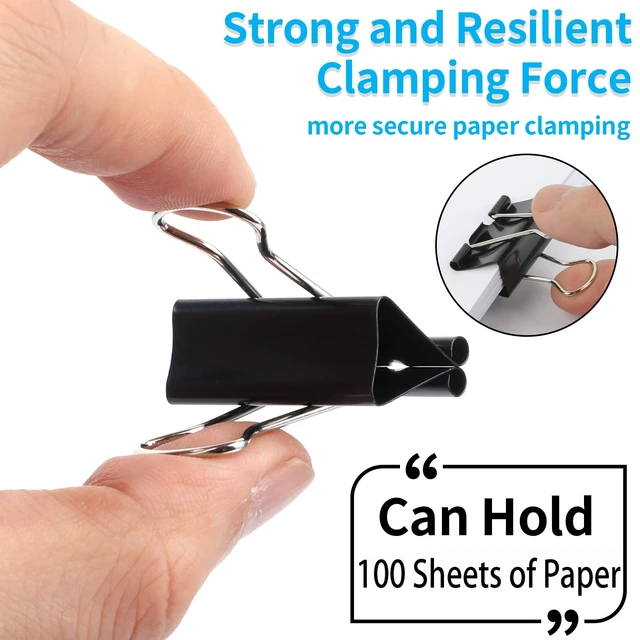 Alt view image 3 of 7 - 180Pcs Small Binder Clips, Mini Binder Clips, Clips Office Supplies 1.26 in Paper Clamps, Binder Paper Clips, Binder Clips Small, Mini Clips, Small Paper Clips for Office Supplies Home School