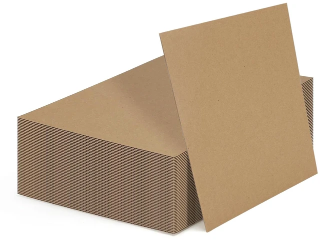 Main image of 8x10 Corrugated Cardboard Sheets Set of 50, Flat Card Boards Inserts for Crafts, Packing, Shipping, Moving, Mailing