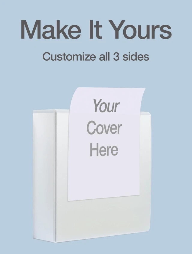 Alt view image 5 of 7 - 3 Inch 3 Ring Binders, 2 Pack, White, Holds 750 Sheets D rings, clear view covers for custom inserts, and 2 inside pockets. PVC free, non stick