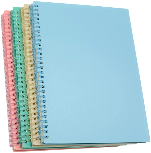 Main image of Spiral Notebook, 4 Pcs 10.5 Inch x 7.45 Inch B5 Thick Plastic Hardcover 7mm College Ruled 4 Color 80 Sheets -160 Pages Journals for Study, Work, Travel and Notes (B5, 4 Pcs Light Color)