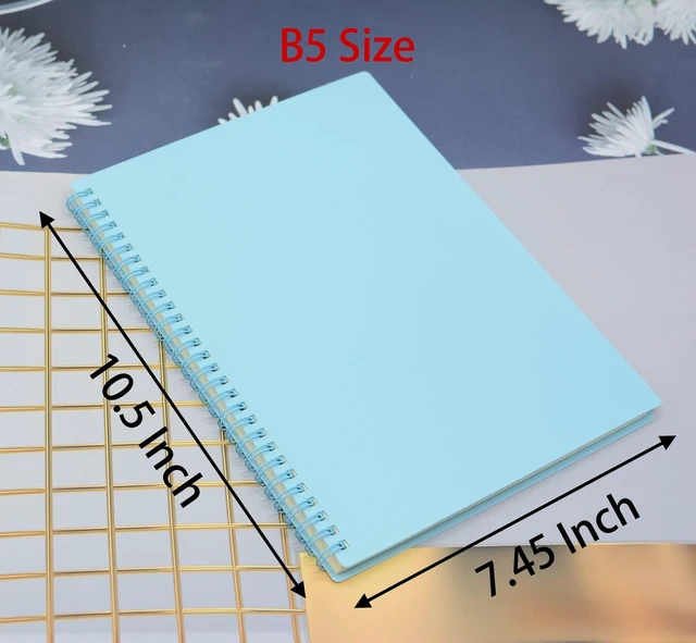 Alt view image 2 of 7 - Spiral Notebook, 4 Pcs 10.5 Inch x 7.45 Inch B5 Thick Plastic Hardcover 7mm College Ruled 4 Color 80 Sheets -160 Pages Journals for Study, Work, Travel and Notes (B5, 4 Pcs Light Color)