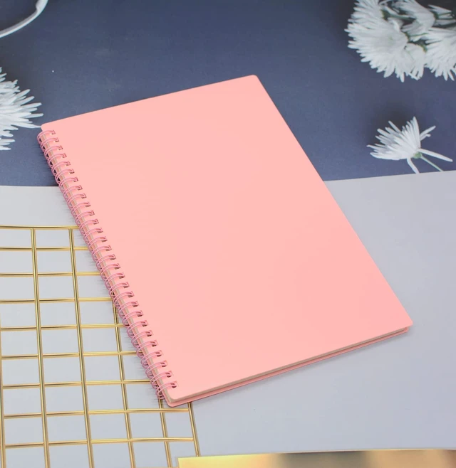 Alt view image 7 of 7 - Spiral Notebook, 4 Pcs 10.5 Inch x 7.45 Inch B5 Thick Plastic Hardcover 7mm College Ruled 4 Color 80 Sheets -160 Pages Journals for Study, Work, Travel and Notes (B5, 4 Pcs Light Color)
