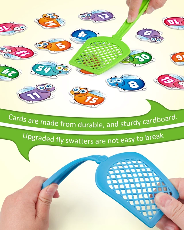 Alt view image 6 of 7 - Math Counting Game, Math Manipulative Learning Swat The Fly Cards, Practice with Addition, Subtraction, Multiplication & Division, 1st 2nd & 3rd Grade Educational Toy for Homeschool