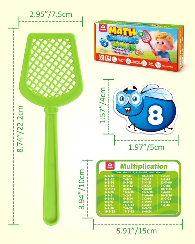 Alt view image 7 of 7 - Math Counting Game, Math Manipulative Learning Swat The Fly Cards, Practice with Addition, Subtraction, Multiplication & Division, 1st 2nd & 3rd Grade Educational Toy for Homeschool