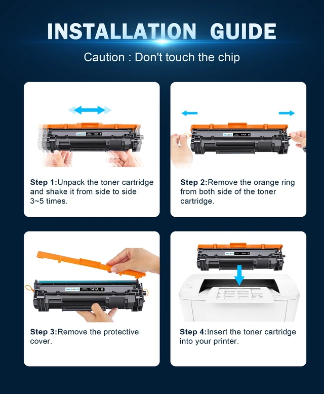 Alt view image 6 of 7 - 141A Toner Cartridge (with Chip) Compatible Replacement for HP 141A Black LaserJet Toner Cartridge W1410A 141X for HP LaserJet M110w MFP M139w M140w Printer Ink (Black 2 Pack)