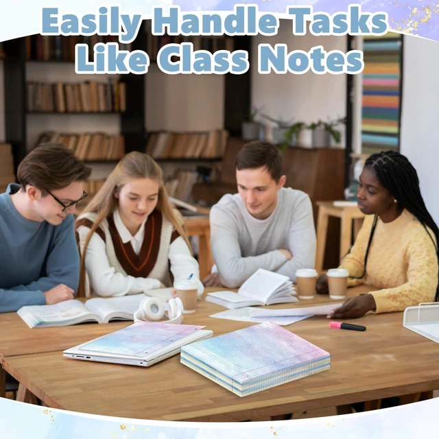 Alt view image 5 of 7 - 400 Sheets Letter Size Colored Loose Leaf Paper College Ruled For 3-Ring Binder 8.5" × 11" Colored Lined Filler Notebook Paper College Ruled Notepad 3-Hole Punched Watercolor 80gsm For School Office