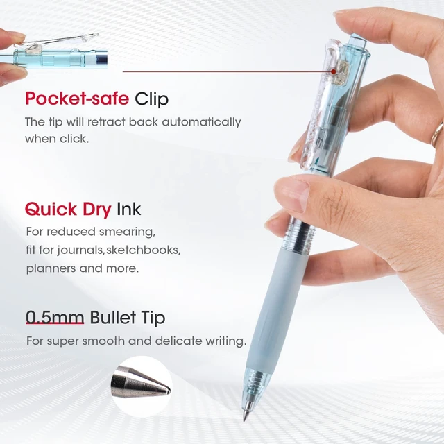 Alt view image 3 of 7 - Retractable Gel Pens Quick Dry Ink Pens 0.5mm Bullet Multicolor For Journaling, Drawing, Doodling, and Notetaking (Multicolor)