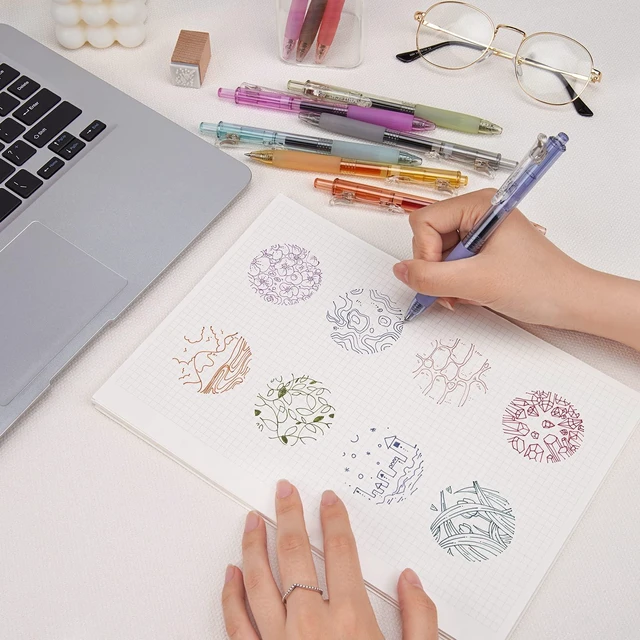 Alt view image 5 of 7 - Retractable Gel Pens Quick Dry Ink Pens 0.5mm Bullet Multicolor For Journaling, Drawing, Doodling, and Notetaking (Multicolor)