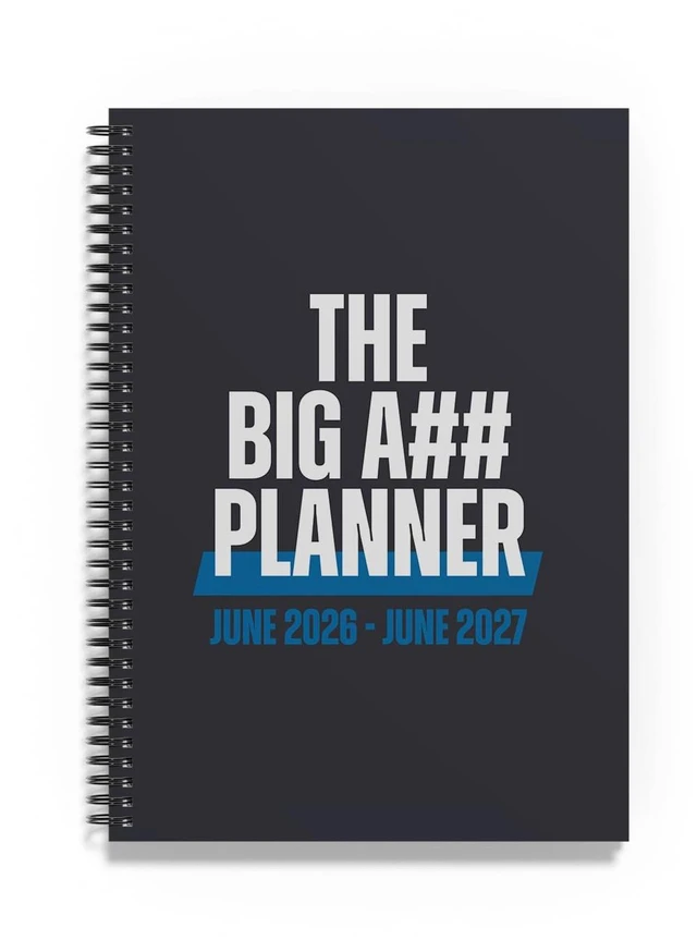 Main image of Academic Year Monthly Planner 20262027 Mobile Desktop Calendar Fold-Out Design Labels Included 11x14" Expands to 22x14" Navy Blue