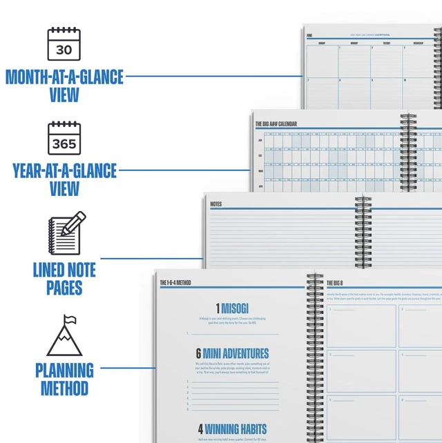 Alt view image 5 of 5 - Academic Year Monthly Planner 20262027 Mobile Desktop Calendar Fold-Out Design Labels Included 11x14" Expands to 22x14" Navy Blue