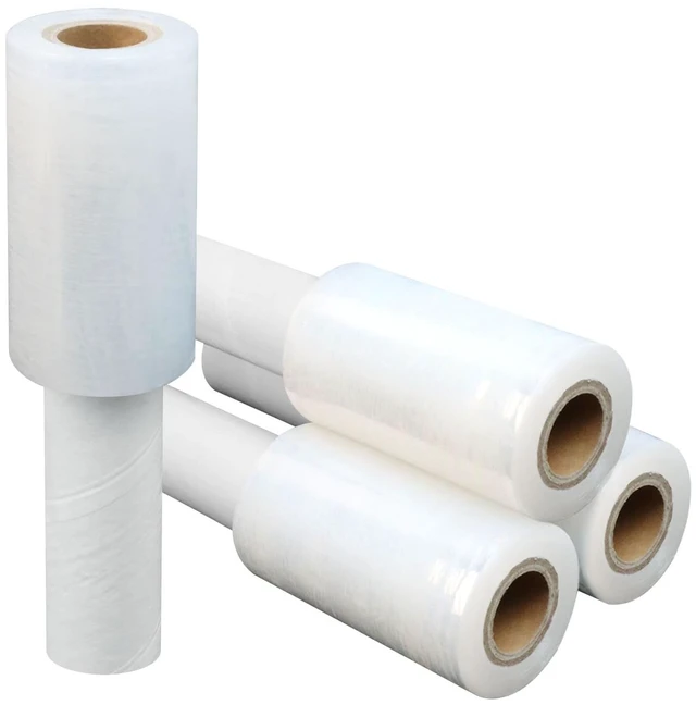 Main image of Stretch Film 4" × 1000 ft, Shrink Wrap Rolls with Handle, 80 Gauge 4 Pack Lightweight Plastic Wrap for Moving, Waste-Free