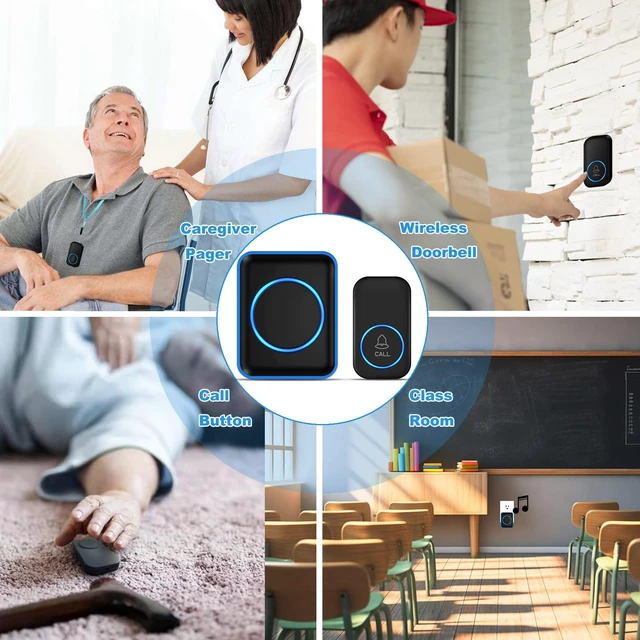 Alt view image 6 of 7 - FullHouse Caregiver Pager Wireless Emergency Call Button for Elderly 1000+ Feet Range, Senior Alert Button to Call Family, Monitoring Calling System for Patient/Disabled at Home, IP55 Waterproof