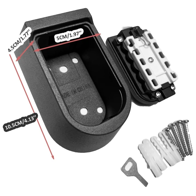 Alt view image 2 of 7 - Key Lock Box for Outside Wall Mount, Waterproof Spare Key Storage Box, 10-digits Combination Lockbox Push Button Key Keeper Box for Home Indoor & Outdoor Realtors Landlord Property Management