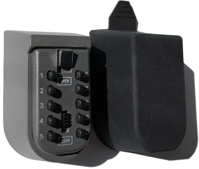Alt view image 3 of 7 - Key Lock Box for Outside Wall Mount, Waterproof Spare Key Storage Box, 10-digits Combination Lockbox Push Button Key Keeper Box for Home Indoor & Outdoor Realtors Landlord Property Management