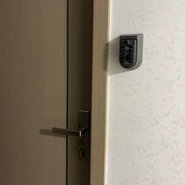 Alt view image 5 of 7 - Key Lock Box for Outside Wall Mount, Waterproof Spare Key Storage Box, 10-digits Combination Lockbox Push Button Key Keeper Box for Home Indoor & Outdoor Realtors Landlord Property Management