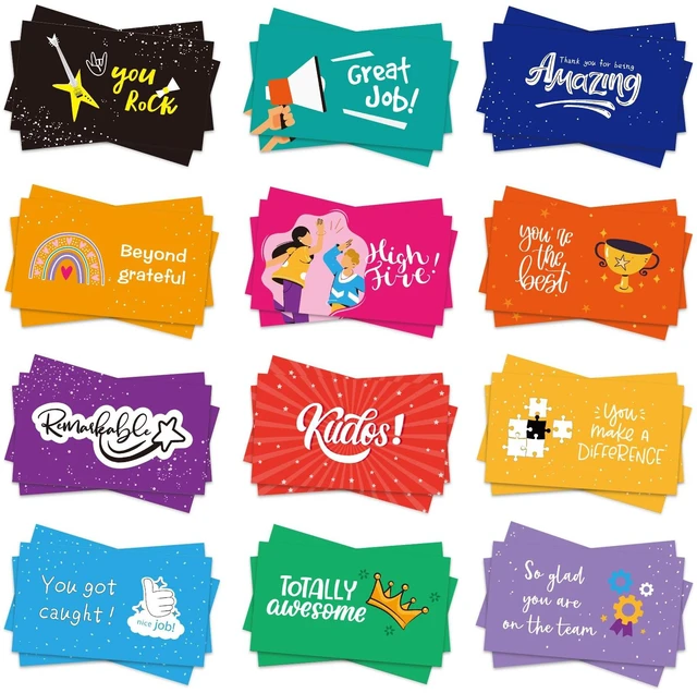 Main image of Employee Appreciation Cards Kudos Notes Motivational Blank,Classic 12 Designs for Coworker Recognition, Gratitude Cards Bulk, Encouragement Notes for Teacher Team, Blank Back for Messages