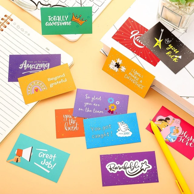 Alt view image 5 of 7 - Employee Appreciation Cards Kudos Notes Motivational Blank,Classic 12 Designs for Coworker Recognition, Gratitude Cards Bulk, Encouragement Notes for Teacher Team, Blank Back for Messages