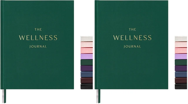 Main image of Wellness Journal, Self Care & Daily Journal for Women, Mental Health Planner with Habit Tracker, Diet & Goals, Undated, Gift-Ready (Forest Green) (Pack of 2)