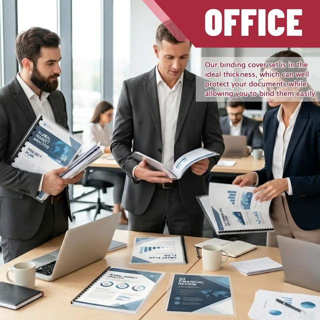 Alt view image 5 of 7 - 60 Pack Clear Binding Covers 8 Mil, 8.5x11 Inch Letter Size,Quality Un-Punched Report Covers, Plastic Covers for Home Office Presentation Document Binding, Square Corners