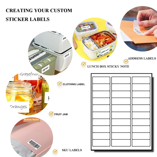Alt view image 4 of 7 - 30 UP Labels 1" x2-5/8 Mailing Labels Shipping Address FBA Labels for Laser/Inkjet Printers, White Blank Sticker Name Tags, Printable Address Labels (500 Sheets, 15,000 Labels)