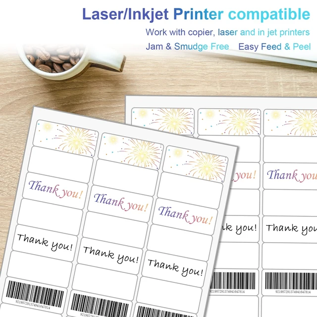 Alt view image 5 of 7 - 30 UP Labels 1" x2-5/8 Mailing Labels Shipping Address FBA Labels for Laser/Inkjet Printers, White Blank Sticker Name Tags, Printable Address Labels (500 Sheets, 15,000 Labels)