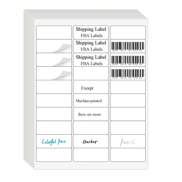 Alt view image 7 of 7 - 30 UP Labels 1" x2-5/8 Mailing Labels Shipping Address FBA Labels for Laser/Inkjet Printers, White Blank Sticker Name Tags, Printable Address Labels (500 Sheets, 15,000 Labels)