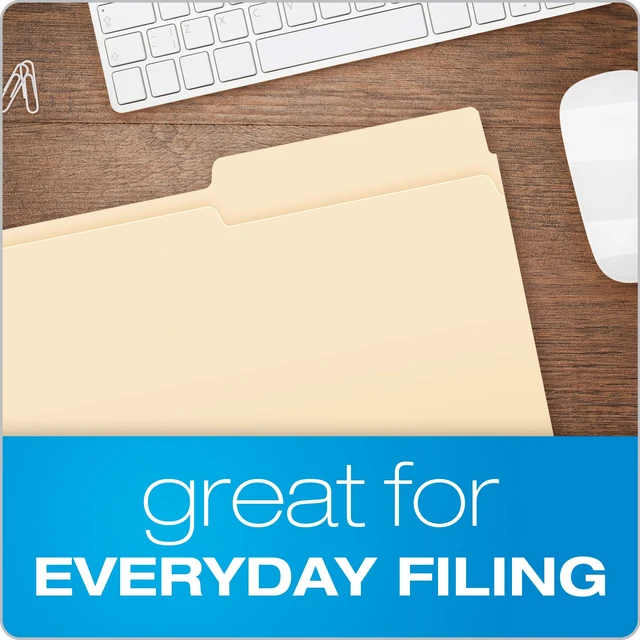 Alt view image 4 of 6 - File Folders, Letter Size, Manila, 1/2 Cut, 100/BX (752 1/2), Letter (Pack of 5)
