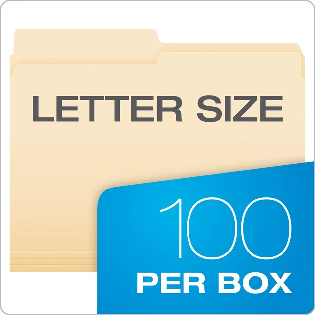 Alt view image 5 of 6 - File Folders, Letter Size, Manila, 1/2 Cut, 100/BX (752 1/2), Letter (Pack of 5)