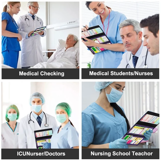 Alt view image 6 of 6 - Black Foldable Nursing Clipboard Nurse Clip Board-1pcs 3 Layers Sturdy Lightweight Plastic, Fits Pockets/Bags, Built-In Medical Cheat Sheets, for Nurses, Doctors, Medical Students