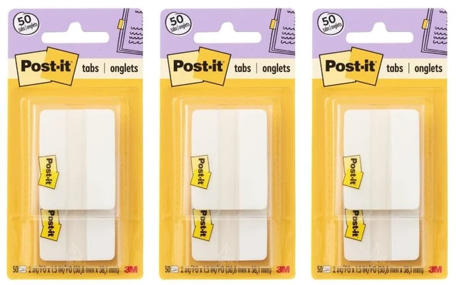 Main image of Tabs, 2 inches, White, Pack of 3, Model 686F-50WH