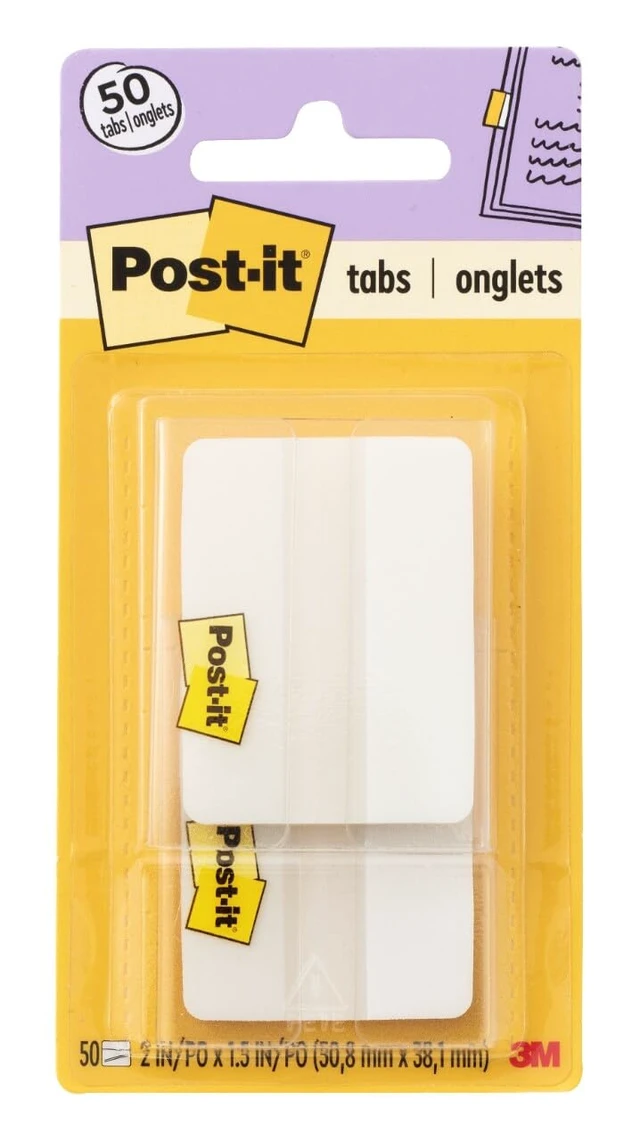 Alt view image 2 of 5 - Tabs, 2 inches, White, Pack of 3, Model 686F-50WH