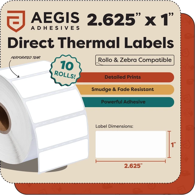 Alt view image 2 of 7 - 2.625" X 1" Direct Thermal Labels (15600 Count, 12 Rolls) - FNSKU Labels Barcode Stickers, Inventory Identification - Compatible With Zebra and Rollo Printers