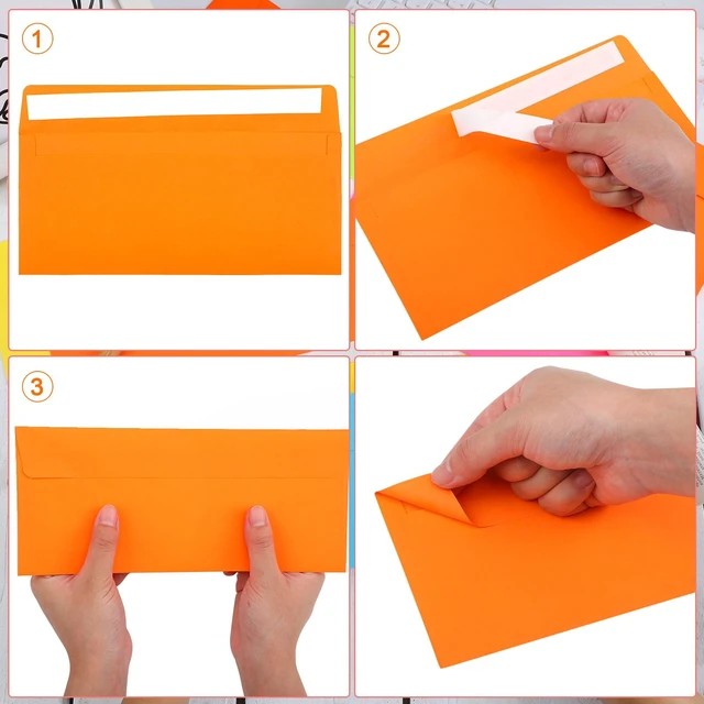 Alt view image 3 of 7 - 500 Pcs #10 Colored Envelopes Business Adhesive,Neon Color Letter Size, Standard for Office Check Invoices Letters Letterhead Invitations Announcements 4-1/8 x 9-1/2'', Neon