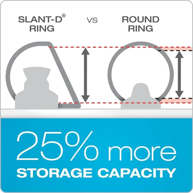 Alt view image 3 of 7 - 11-Inch x 17-Inch ClearVue Slant-D Ring Binder, 3-Inch, White (22142V3)