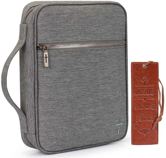 Main image of Bible Cover for Women Men with Leather Bookmark Book Carrying Cases Church Bag for Outdoor Protective