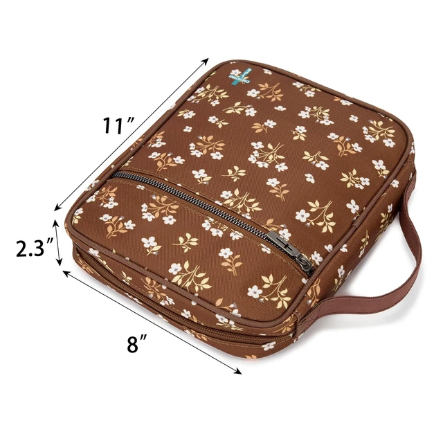 Alt view image 5 of 7 - Bible Cover for Women Men with Leather Bookmark Book Carrying Cases Church Bag for Outdoor Protective