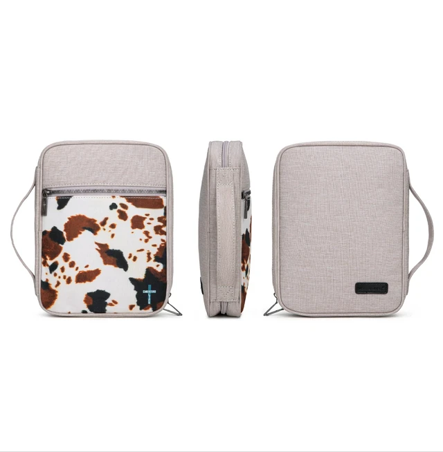 Alt view image 5 of 7 - Bible Cover for Women Men with Leather Bookmark Book Carrying Cases Church Bag for Outdoor Protective