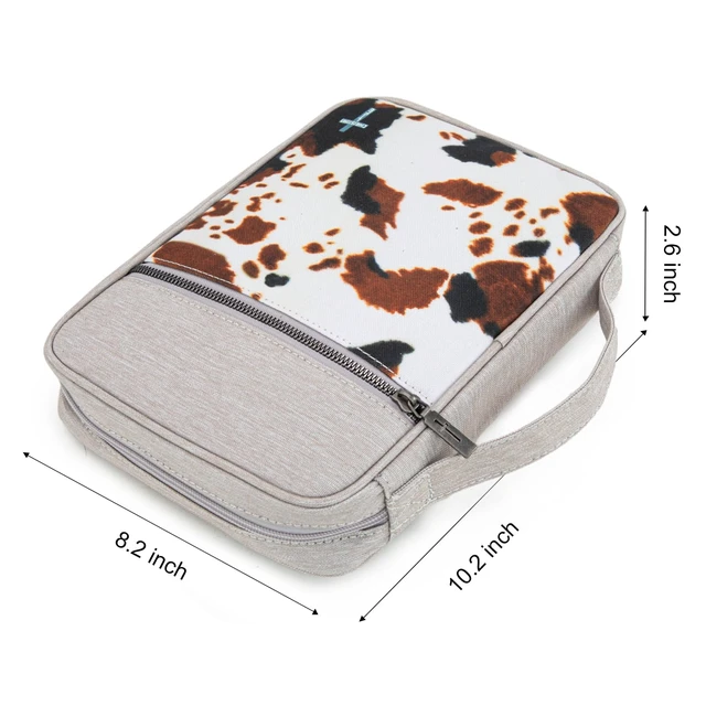Alt view image 3 of 7 - Bible Cover for Women Men with Leather Bookmark Book Carrying Cases Church Bag for Outdoor Protective