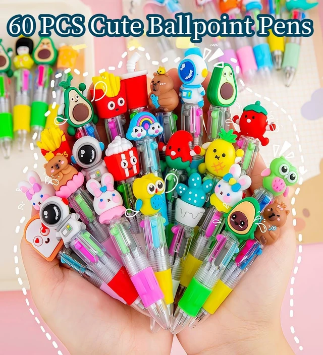 Alt view image 2 of 6 - 60 Pack Mini 4-in-1 Multicolor Ballpoint Pens, Teacher Reward Pens Party Favors, Birthday Gifts, Fun Back to School Supplies for Students, Teachers, Goodie Bag Fillers, Assorted Styles