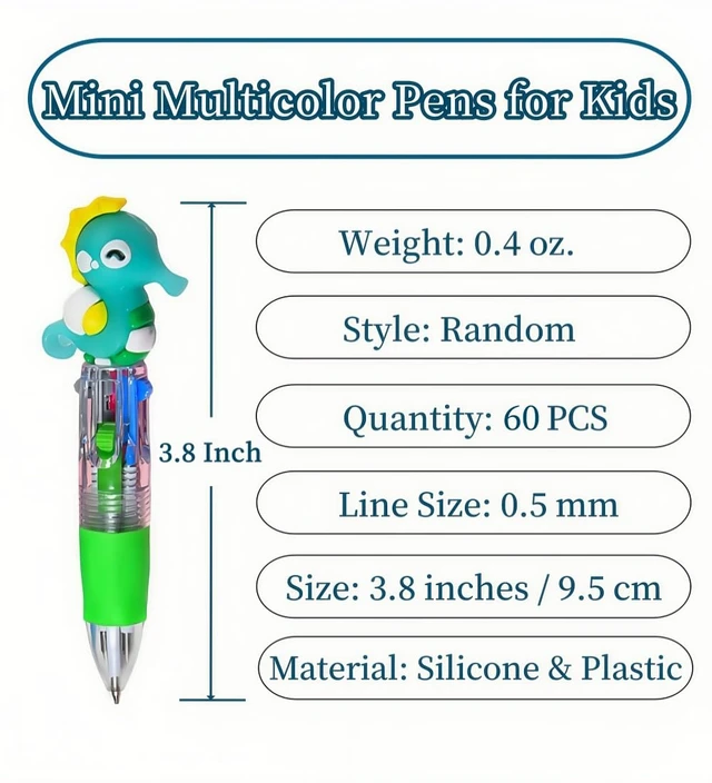 Alt view image 3 of 6 - 60 Pack Mini 4-in-1 Multicolor Ballpoint Pens, Teacher Reward Pens Party Favors, Birthday Gifts, Fun Back to School Supplies for Students, Teachers, Goodie Bag Fillers, Assorted Styles