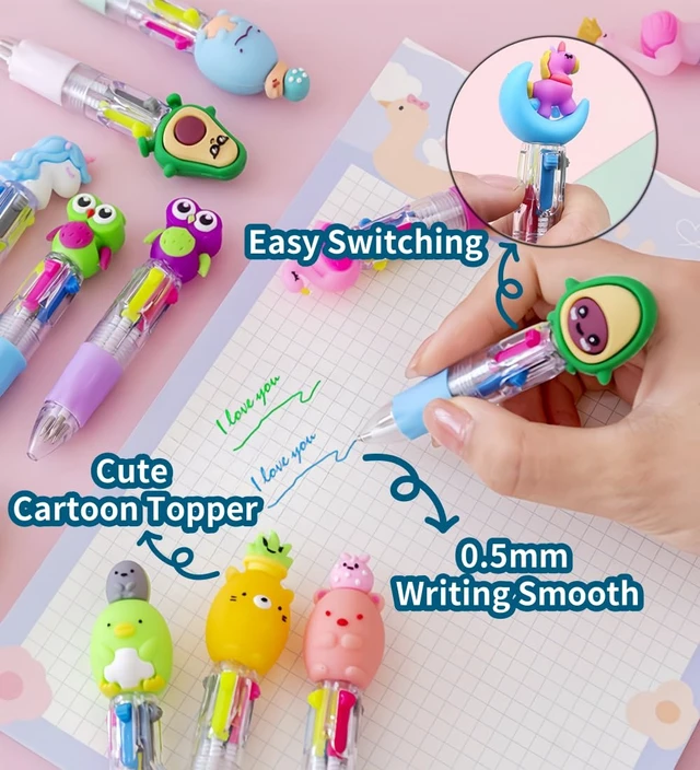 Alt view image 6 of 6 - 60 Pack Mini 4-in-1 Multicolor Ballpoint Pens, Teacher Reward Pens Party Favors, Birthday Gifts, Fun Back to School Supplies for Students, Teachers, Goodie Bag Fillers, Assorted Styles