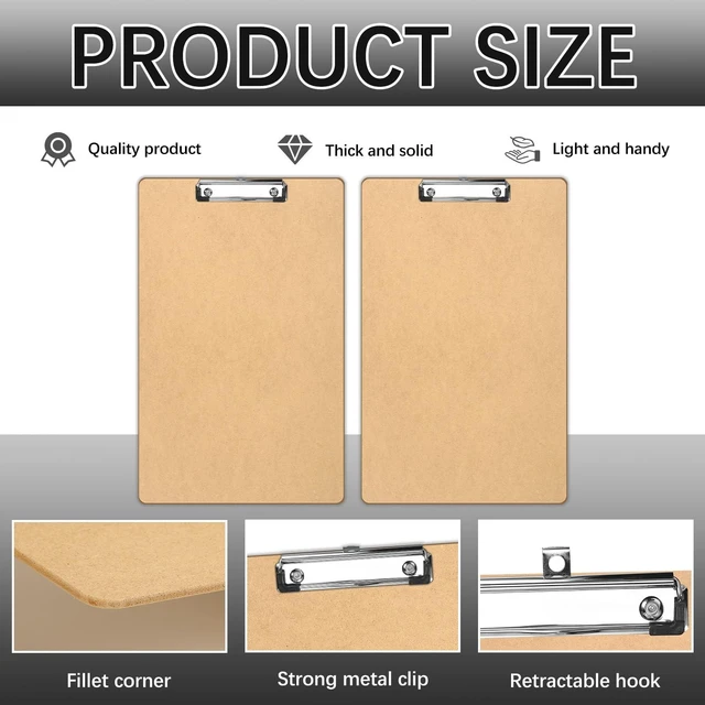 Alt view image 3 of 6 - 6 PCS Extra Large 11x17 Clipboard, Wood Cleats with Low Profile Clips for Drawing, Sketching, and Art Boards, Horizontal Wood Lapping, Landscape Layout (3Mm Thickness)