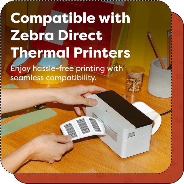 Alt view image 5 of 7 - 1" X 0.5" Direct Thermal Labels (28800 Count, 12 Rolls) - Barcode Stickers FNSKU Labels, Small Item Identification - Compatible With Zebra Printers, NOT Rollo Compatible