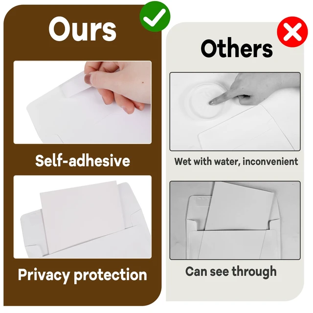 Alt view image 3 of 7 - Self Adhesive Invitation, 1000 Pcs A2 Envelopes 4.375x5.75 Inches Paper Material, Self Seal Envelopes, 1000 Count, For Weddings, Baby Showers, Photos, Notes, Greeting Cards, Easy Mailing
