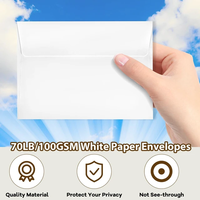Alt view image 5 of 7 - Self Adhesive Invitation, 1000 Pcs A2 Envelopes 4.375x5.75 Inches Paper Material, Self Seal Envelopes, 1000 Count, For Weddings, Baby Showers, Photos, Notes, Greeting Cards, Easy Mailing