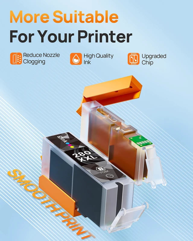 Alt view image 5 of 7 - TS9120 Ink Cartridges Replacement for Canon 280 281 Ink Cartridges PGI 280XXL CLI 281XXL to use with PIXMA TR8620 TS8320 TS8220 TS8120 (PGBK, Black, Photo Blue, Cyan, Magenta, Yellow) 6 Pack