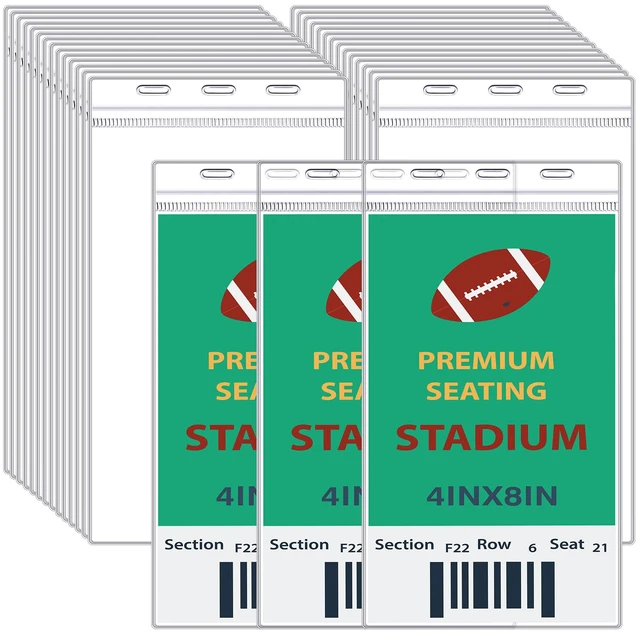 Alt view image 4 of 7 - 200 Pcs 4 x 7 Inch Plastic Badge Holder Bulk Clear Vinyl ID Sleeves Card Ticket Protector Sleeves, Credential Badge Sleeves, Vertical Waterproof Name Tag Holder for Sporting Events