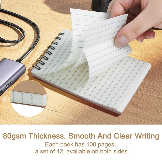 Alt view image 2 of 7 - 12 Pack 3x5" Mini Notebook, Small Spiral College Ruled Notepad for School Pocket Notebook, Small Notebooks, Pocket Notepads, Lined Note Pads for Home Office Work Travel Meetings Travel Note Taking