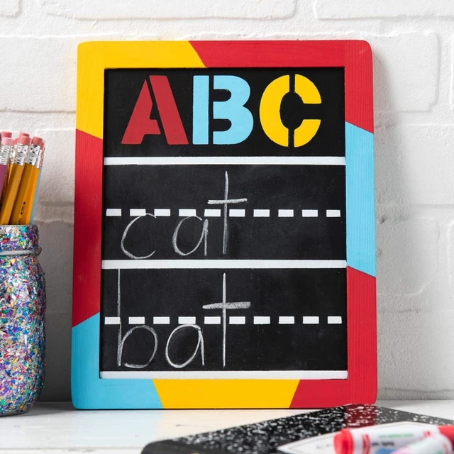 Alt view image 3 of 7 - Enterprises Double-Sided Chalkboard Set, 8 ' x 10 ' With Decorative Wood Surface Frame, Perfect For Arts & Crafts, 6 Pack